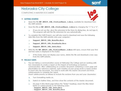 New Perspectives Word 2019 | Module 10: SAM Project 1b