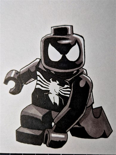 How to draw lego Spiderman symbiote version Quick and easy✍️Follow for more 🕸🕸 Im trying to do better #spiderman #drawing #draw #fyp #lego