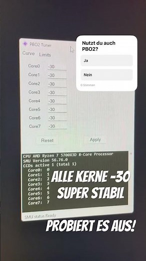 AMD Ryzen 7 5700X3D Undervolting mit PBO2 Tuner