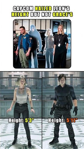 Leon vs Grace Height Comparison💀RE9 #residentevil #residentevilrequiem