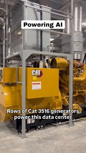 124K views · 522 reactions | At a data center, rows of Cat 3516 generators are powering the future of AI. Each unit can generate up to 2.5 MW of power which keep servers online and innovation moving. This is just the first wave of units installed for a major expansion. | Empire Cat | Facebook