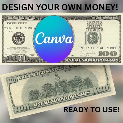 Personalized 100 Dollar Bill Template, Custom Face Money (digital) - Etsy