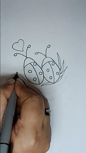 Cute Ladybugs Drawing 🐞♥️✨