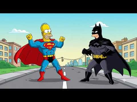 Homer Simpson fights Batman!