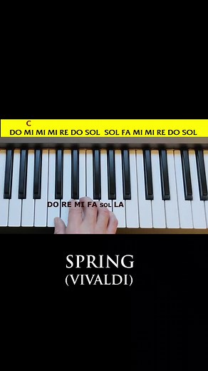 Spring (Primavera) piano tutorial fácil — Vivaldi easy piano