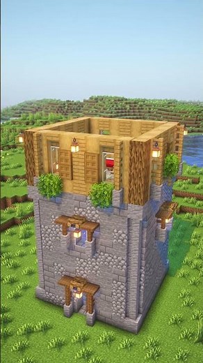 Minecraft Starter Trading Hall + Iron Farm (Java & Bedrock) 🧱⚒️ #minecraft #shorts #eye4steel