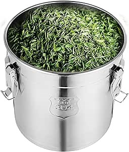 21L/710 OZ Stainless Steel Food Storage Containers, Food Grade Bucket Rice Containers with Lids, Kitchen Canisters Metal Food Canisters for Countertop for Rice, Grains, Oil, Milk, Wine