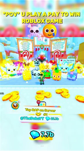 *POV* U PLAY A PAY TO WIN ROBLOX GAME☠️🥲#roblox #ps99 #petsimulator99 #funny