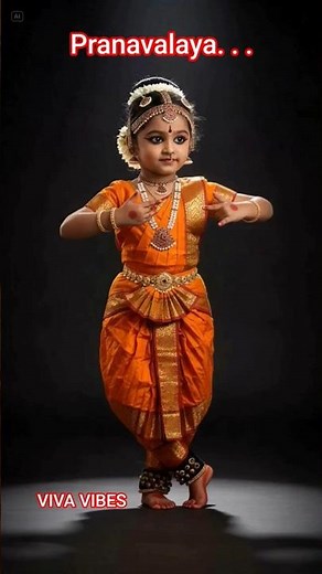 ♥️Pranavalaya Bharatanatyam 💃| Divine Invocation Dance by Little Artist 🌺🪔 #Shorts