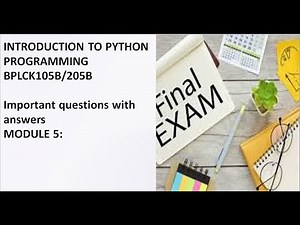 Module 5: Important questions with answers | BPLCK105B/205B | classes and objects