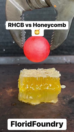 RHCB vs Honeycomb 🍯 #Satisfying #Experiment #Science #ASMR #Honey #Honeycomb #RHCB #RedHot | Florida Foundry