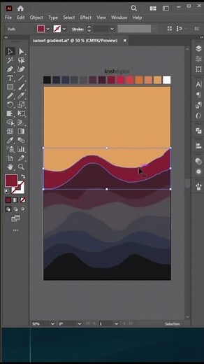 Create vector scenery in illustrator | Adobe Vector Illustration #koshdigital #shorts #viralshorts