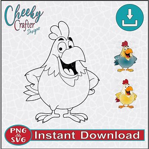 Funny Chicken Graphic: SVG and PNG Digital Download Files for Cricut & Silhouette - Etsy