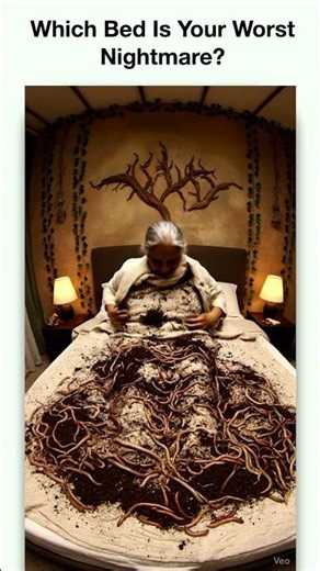 [ASMR] 4 Nightmare Beds… Which One Would YOU Dare to Lie On?! 😱🐛🐸🪳🐝 #creepy #asmr #viral #foryou