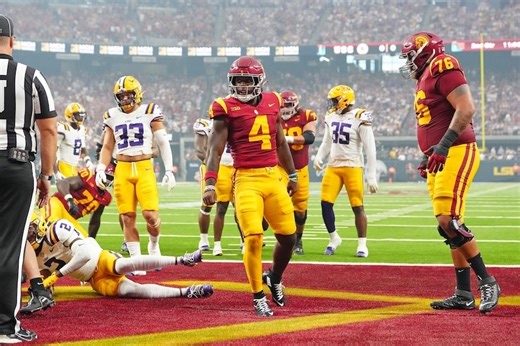 No. 23 USC downs No. 13 LSU 27-20 winning the Kickoff Classic