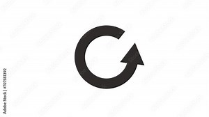 2d animated buffering intert, circle, recycle icon sign with alpha channel