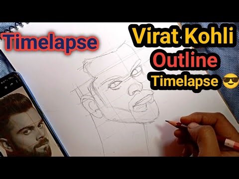 Virat Kohli Pencil Sketch Timelapse ✍️ | Realistic Portrait Drawing