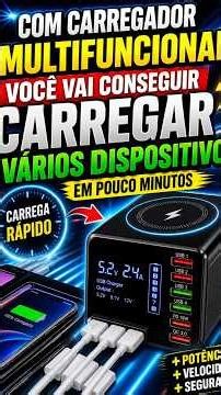 ⚡ Carregue VÁRIOS dispositivos em MINUTOS com esse carregador multifuncional