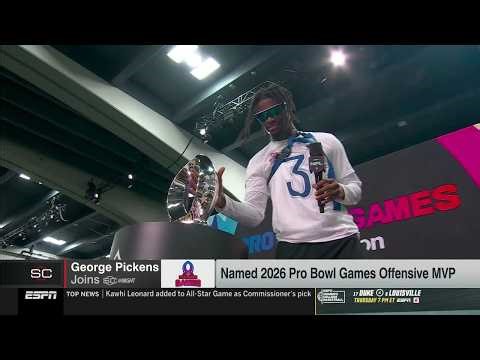 Pro Bowl MVP George Pickens 'steals' the Pro Bowl Trophy after SportsCenter told him to 🤣