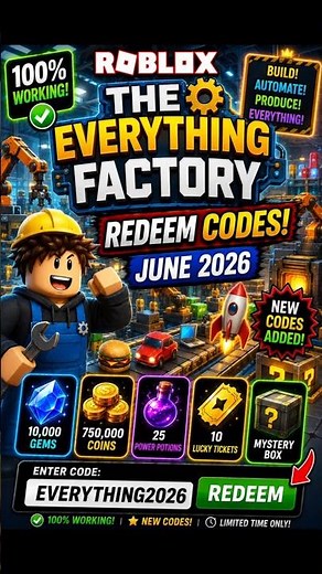 Roblox The Everything Factory Codes | The Everything Factory Redeem Codes