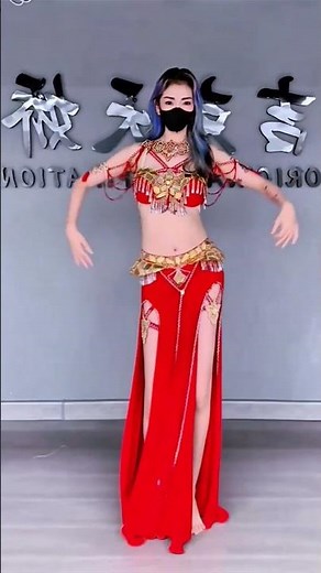 Amazing Belly Dance Performance Graceful Red & Gold Costume Dance #ytshorts #bellydance #hiphop