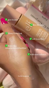 Elf Halo Glow Liquid Filter Foundation 😍 the internet is crazy about it! Go Go Gorgeous offers Testers of this amazing your own Skin but in refined version a like formula 😍 Look at that dewy glowy skinalike texture! Available in Go Go Gorgeous 📍🇧🇩 | Go Go Gorgeous
