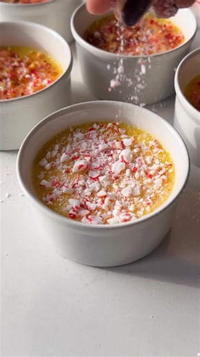 When your crème brûlée gets a candy cane makeover 🎄Crunchy, creamy, and very much in the holiday spirit. Find our crème brûlée recipe and more holiday recipe hacks on the Delish app. | Delish