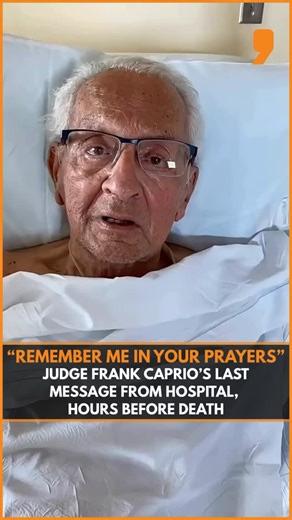 Beloved Judge Frank Caprio, known worldwide for his compassion on the bench, shared an emotional video from his hospital bed just hours before his death at 88. In his final message, he asked people to “remember me in your prayers,” leaving fans and well-wishers deeply moved. . . . . . #frankcaprio #judgefrankcaprio #newsreels #trending #reels #news #rip #viralvideo | NEWS9