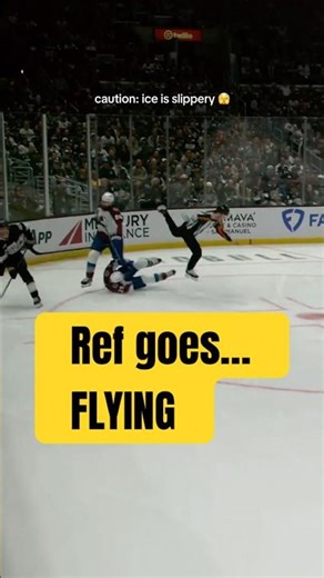 NHL Ref goes FLYING 💀 #nhlplayoffs #nhl #hockey #fyp