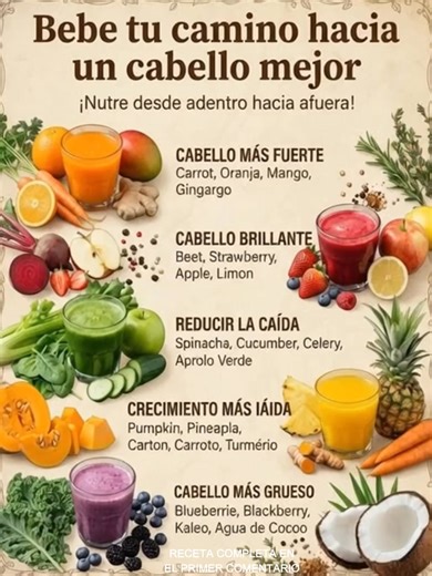 ¿Deseas un cabello más fuerte, brillante y con mayor grosor naturalmente? 🌿 La salud del cabello viene desde dentro, no con productos caros. 👀👇 Para seguir recibiendo recetas, dilo así… ¡Gracias! | Experimentos Caseros