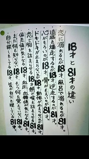 18歳と81歳の違いを面白く解説