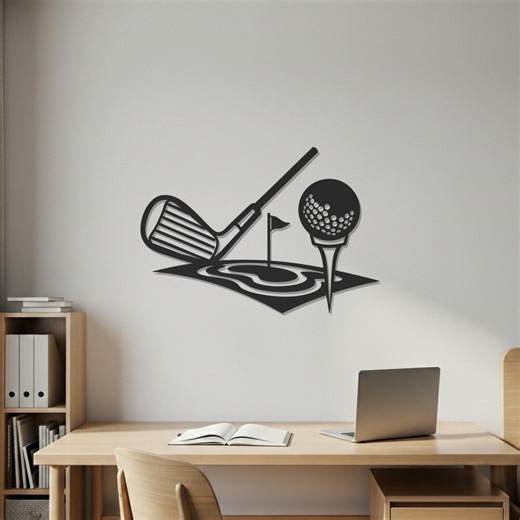 Golf Metal Wall Art, Golf Club and Ball Steel Wall Decor, Sports Theme Modern Wall Accent, Golfer Gift Idea, Contemporary Golf Room Decor - Etsy