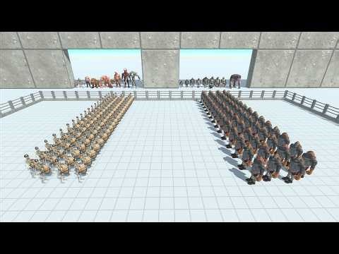 Infernals vs Mutant Primates: 50 vs 50 Battle Arena - Animal Revolt Battle Simulator