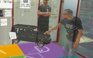 Kinect进行实时人像传输全息空间协作平台 真人站在你面前啦！