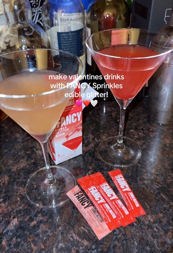 Valentine's Day Drinks with Fancy Sprinkles