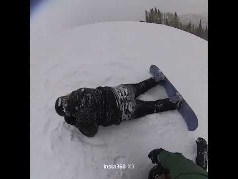 Powder day and two wipe outs!!! Solitude Mountain 2/17/26 #snowboarding