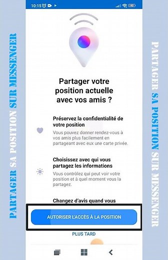 FACEBOOK - comment partager sa position avec l'application Messenger