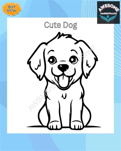 Dog Coloring Page – Printable for Kids