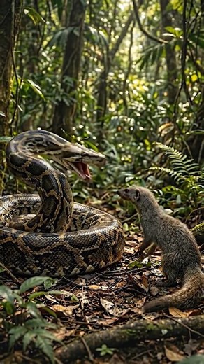 कौन जीतेगा?... 😱🐍 Mongoose vs Python | #shorts #wildlife