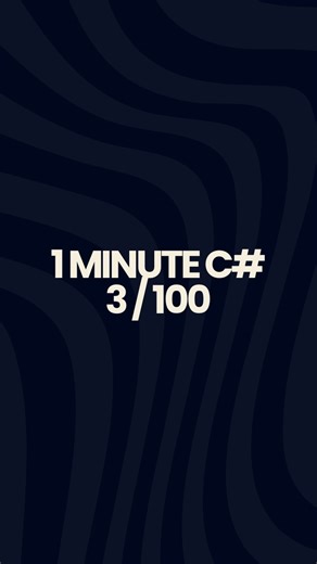 dotnethow on Instagram: "03/100 - C# in 1 Minute: Everything You Need to Know In this video, you’ll write and run your very first C# console program. We show you how to start a new project in VS Code using dotnet new console. We also explain the modern “top-level programs” feature that keeps your code clean and automatically handles the Main method. Finally, you’ll use Console.WriteLine to display a message. C# program is a set of statements the computer runs to complete specific tasks. Commands