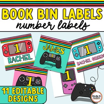Gamer Themed Book Bin Number Labels | Fun Video Game Classroom Decor Management