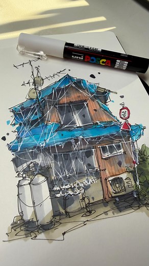 Sketchbook 45 is finished! Every sketchbook contains countless memories. Places I have been, moments I experienced. Things that have happened. Whenever I open up a sketchbook, regardless of the time the sketches in it were made, it immediately brings me back to those times. Sometimes it feels just like yesterday, sometimes ages ago. Next year will be my tenth sketching! Times… #sketchbook #markers #markersketch #housesketch #memories | Albert Kiefer