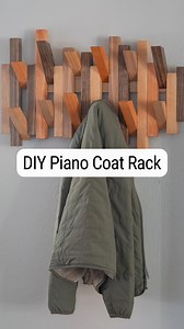 125K views · 6.5K reactions | Can be made with only a saw and a drill! ✨ Wall art that doubles as a coat rack! Perfect for organizing coats, bags, and more without compromising on style. Want to make one? Comment “piano” below, and I’ll send you all the details to create your own! #pianocoatrack #moderncoatrack #diycoatrack #mudroom #woodworkingproject #diyfurniture #woodworkingplans #beginnerwoodworking | The DIY Life with Anika | Facebook