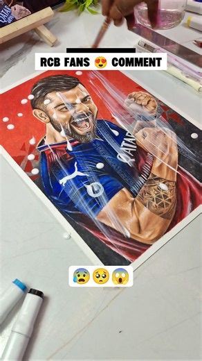 Drawing the GOAT: Virat Kohli 👑 | #Shorts #ViratKohli #song #ipl #rcb #art #drawing