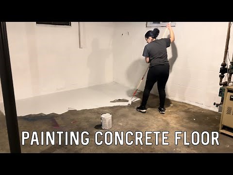 DIY BASEMENT ON A BUDGET | PAINTING CONCRETE FLOOR | PAINTING BASEMENT FLOOR | Alyssa Rodriguez