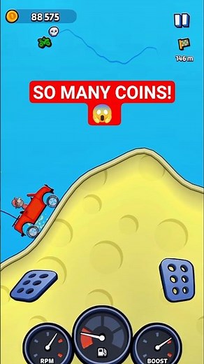 🪙 I Collected So Many Coins in Hill Climb Racing! 😱 #shorts