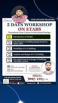 5 Days ETABS Workshop for Civil Engineers | Just ₹199 | Live Online Training