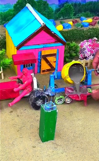 diy mini construction machine science project | diy tractor video | #shorts #youtubeshorts