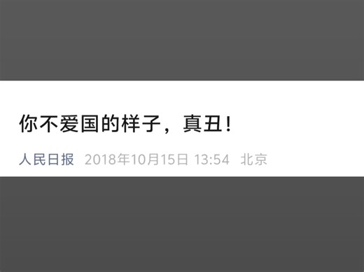 人民日报:你不爱国的样子，真丑！