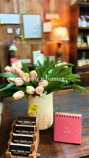 Spring is coming soon… hopefully! We’ve prepared at RFD, come shop for your best decor needs! 🌸💐🌷 - rustic furniture depot ; ranch decor ; farmhouse decor ; dining set ; sofa set ; home decor ; dfw ; modern rustic ; pottery farm ; sales ; leather sofa ; pine furniture ; classic rustic ; cowhide ; western home decor ; fyp ; explore page ; small business #R#RusticFurnitureDepotH#HomeInspoF#FypS#SmallBusiness